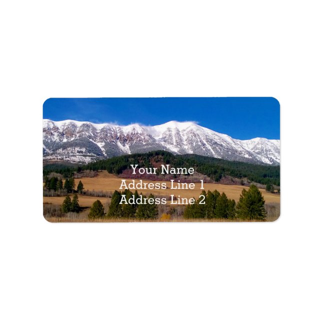 Etiqueta Rótulos de Endereço de Bridger Mountain Range (Frente)