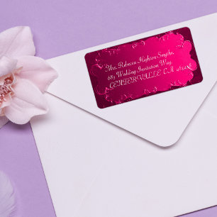 Etiqueta Rótulos de Endereço de Casamento Rosa Elegante Fuc