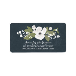 Etiqueta rótulos de endereço de casamento vintage de flores