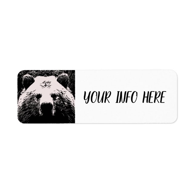Etiqueta Rótulos de endereço de devolução ART BRIZZLY BEAR (Frente)