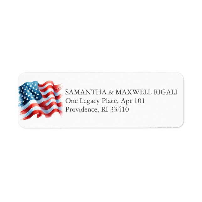 Etiqueta Rótulos de Endereço de Devolução Bandeira American (Frente)