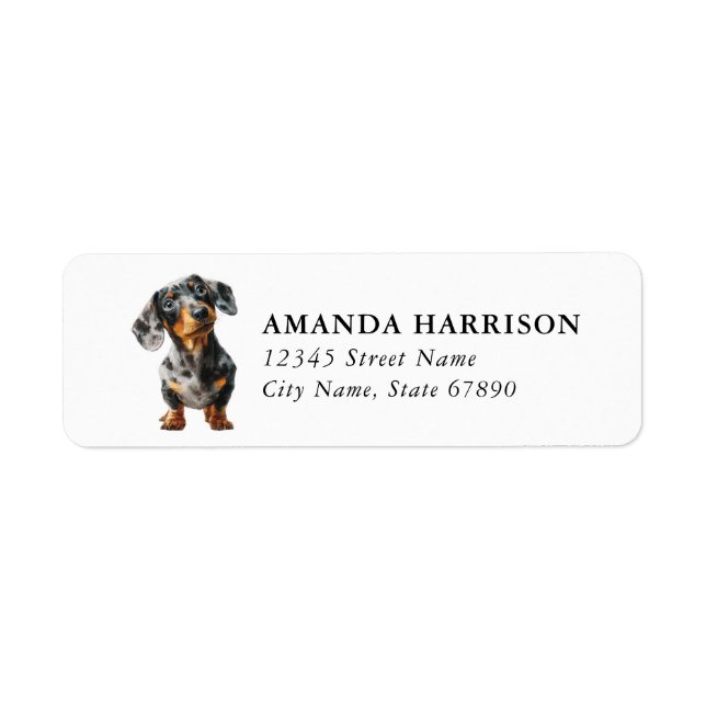 Etiqueta Rótulos de Endereço de Devolução Dachshund (Frente)