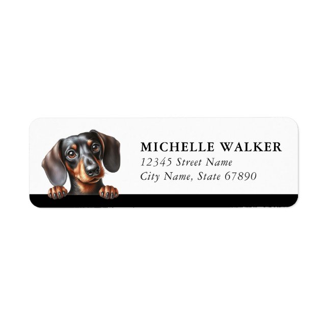 Etiqueta Rótulos de Endereço de Devolução Dachshund (Frente)
