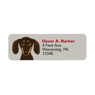 Etiqueta Rótulos de Endereço de Devolução de Dachshund 