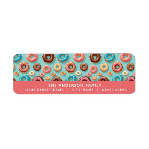 Etiqueta Rótulos de Endereço de Devolução de Donut