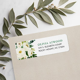 Etiqueta Rótulos de Endereço de Devolução Floral Verde Doce