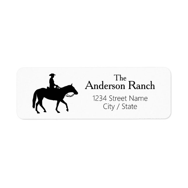 Etiqueta Rótulos de Endereço de Devolução Ranch (Frente)
