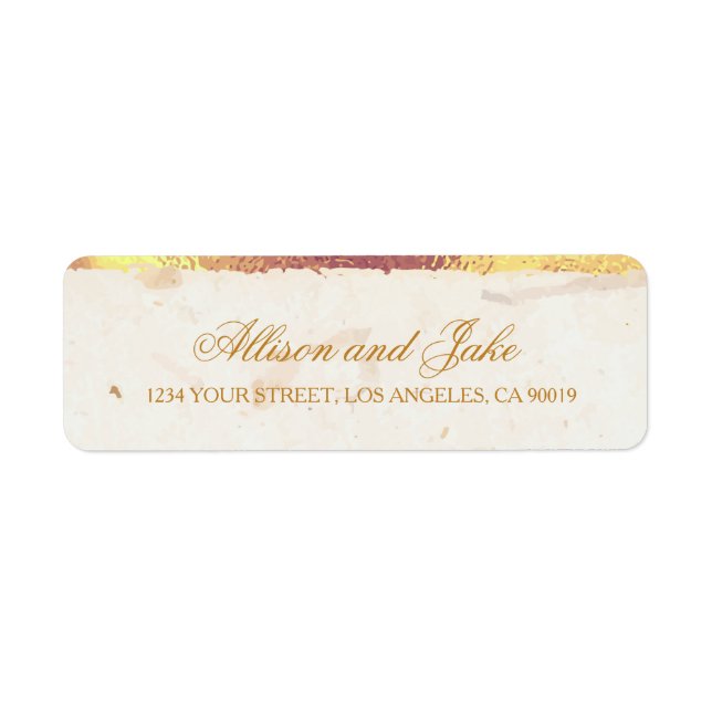 Etiqueta Rótulos de Endereço de Folgas do ouro (Frente)