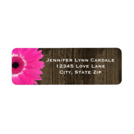 Etiqueta Rótulos de Endereço de Gerber Daisy, Rosa-Quente, 