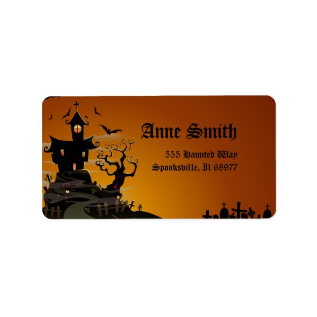 Etiqueta Rótulos de Endereço de Halloween Spooky (Frente)