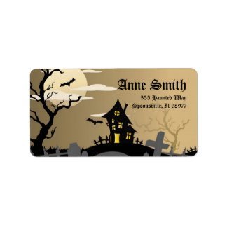 Etiqueta Rótulos de Endereço de Halloween Spooky