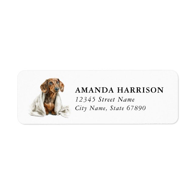 Etiqueta Rótulos de Endereço de Remessa Dachshund (Frente)