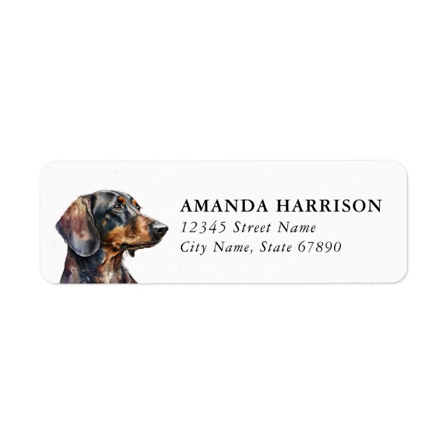 Etiqueta Rótulos de Endereço de Remessa Dachshund (Frente)