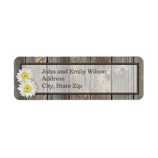 Etiqueta Rótulos de Endereço de Retorno de Daisies Rustic