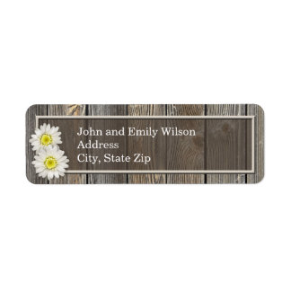 Etiqueta Rótulos de Endereço de Retorno de Daisies Rustic