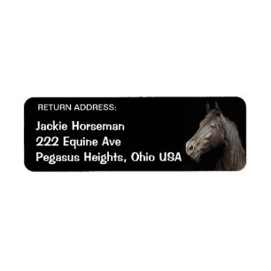 Etiqueta Rótulos de Endereço de Retorno de Equinos HORSE