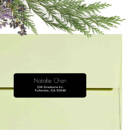 Etiqueta Rótulos de Endereço de Retorno de Fontes Pretas Mo