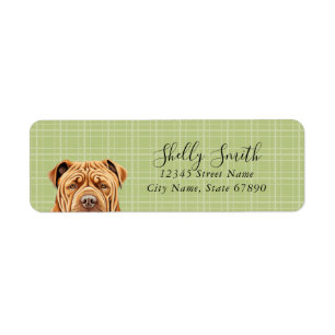 Etiqueta Rótulos de Endereço de Retorno do Cão Shar Pei Chi