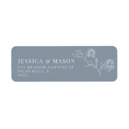 Etiqueta Rótulos de endereço de retorno elegante floral azu
