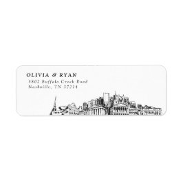 Etiqueta Rótulos de Endereço de Retorno Moderno do Skyline