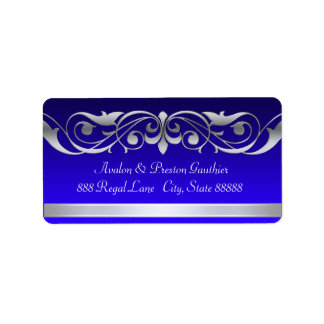 Etiqueta Rótulos de Endereço de Rolagem de Prata Azul da Gr