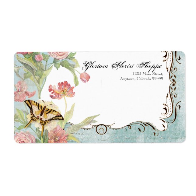 Etiqueta Rótulos de Endereço - Les Fleur Pavoine - Casament (Frente)