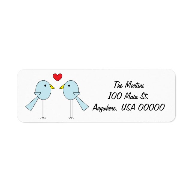 Etiqueta Rótulos de Endereço "Lovebird" (Frente)