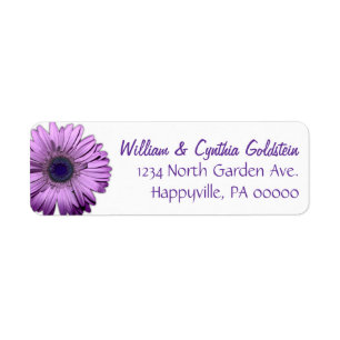 Etiqueta Rótulos de Endereço Personalizados Gerbera Daisy