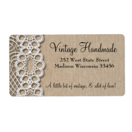 Etiqueta Rótulos de endereço Russo de Burlap e Lace