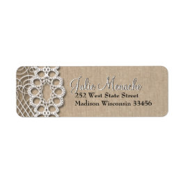 Etiqueta Rótulos de endereço Russo de Burlap e Lace