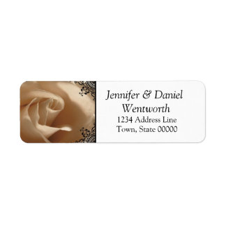 Etiqueta Rótulos de Endereço Rustic Flower Cream Rosa