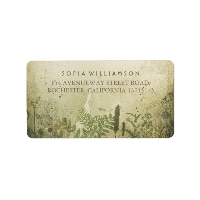 Etiqueta Rótulos de Endereço Rustic Woodland (Frente)