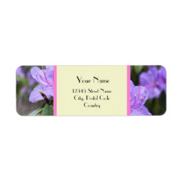 Etiqueta Rótulos de endereços das flores roxas bonito de az