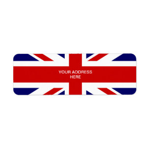 Etiqueta Rótulos de endereços de bandeira britânica   de