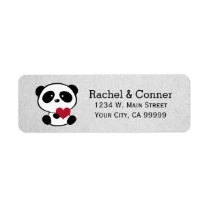 Etiqueta Rótulos de Endereços de Casamento de Panda Persona