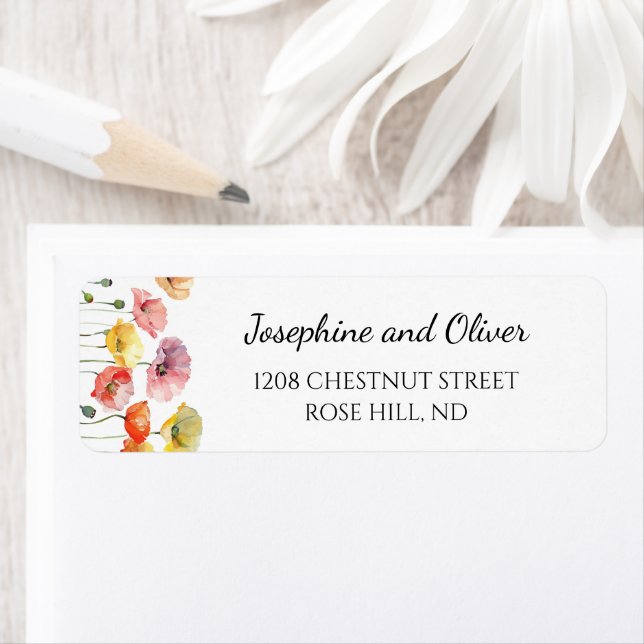Etiqueta Rótulos de endereços para casamentos de flores sil (Insitu)