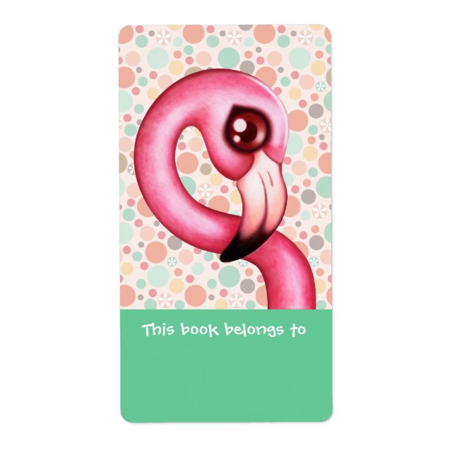 Etiqueta Rótulos de Ex-libris de Flamingo (Frente)