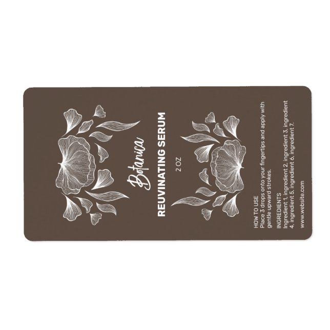 Etiqueta Rótulos de Garrafa Castanho (Frente)