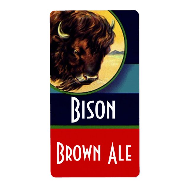 Etiqueta Rótulos de Garrafa de Cerveja Homebrew Bison Ale (Frente)