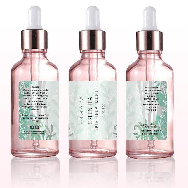 Etiqueta Rótulos de Garrafa de Dropper da Ilustração Flores (Criador carregado)