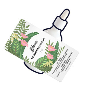 Etiqueta Rótulos de Garrafa de Serum Tropical de Vetor