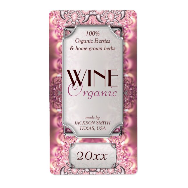 Etiqueta Rótulos de Garrafa de Vinho com Texto Personalizad (Frente)