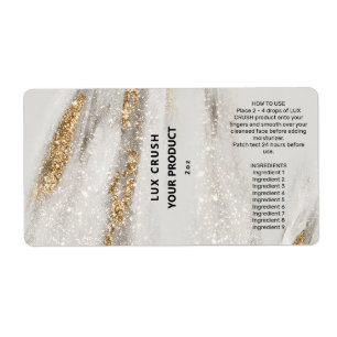 Etiqueta Rótulos de Grelha Branca com Glitter Dourado