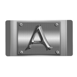 Etiqueta Rótulos de Letra Inicial Monograma Metálico