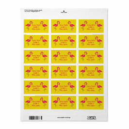 Etiqueta Rótulos de livros escolares, cor-de-rosa, flamingo