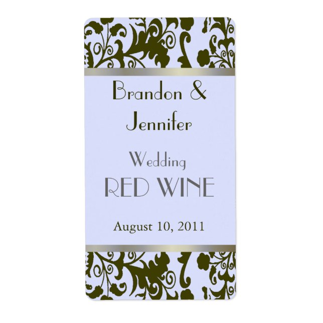 Etiqueta Rótulos De Mini Vinho De Casamento (Frente)