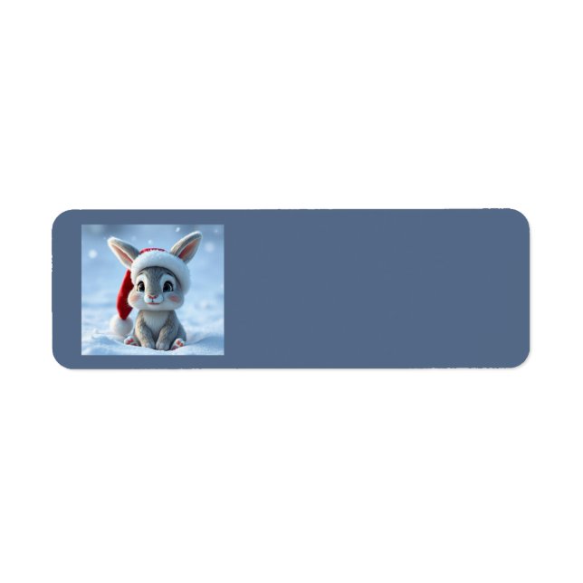 Etiqueta Rótulos de Morada de Santa Hat Bunny (Frente)