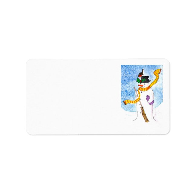 Etiqueta Rótulos de Morada Festivo ' Snowman' (Frente)