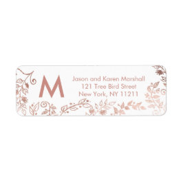 Etiqueta Rótulos de Morada Floral Dourada Rosa Branca Elega