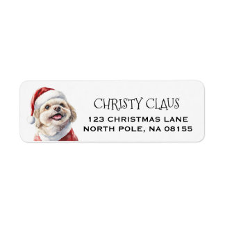 Etiqueta Rótulos de Natal Personalizados para Cães Shih Tzu